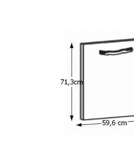 Kuchynské dolné skrinky KONDELA Royal dvierka na umývačku 59,6x71,3 cm sosna nordická