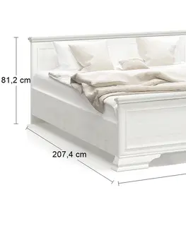 Postele NABBI Igins LB-160 manželská posteľ s roštom 160x200 cm sosna Andersen