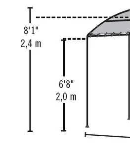 Záhradné domčeky Plachtový prístrešok na auto 270 x 490 cm piesková Dekorhome