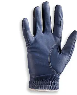 rukavice Detské jazdecké rukavice 560 tmavomodro-bledomodré