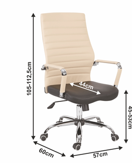 Kancelárske stoličky KONDELA Drugi Typ 1 kancelárske kreslo s podrúčkami béžová / čierna