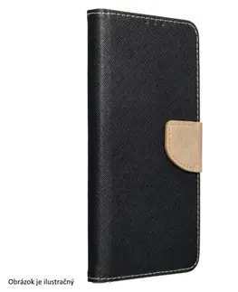 Puzdrá na mobilné telefóny Knižkové puzdro FANCY Book pre Samsung Galaxy S22, čiernazlatá TEL133688