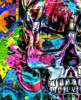 Pop art obrazy Obraz farebná umelecká lebka