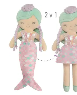 Hračky bábiky DECUEVAS TOYS - 20041 Plyšová bábika 2v1 OCEAN FANTASY - 36 cms kolískou