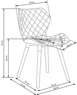 Jedálenské stoličky a kreslá Jedálenská stolička K277 Halmar Sivá