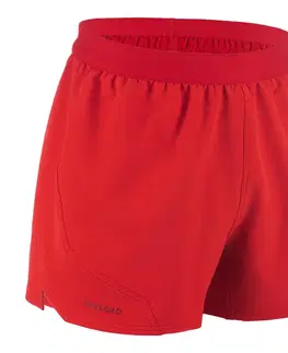 nohavice Pánske ragbyové šortky R500 červené