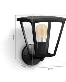 SmartHome vonkajšie svietidlá nástenné Philips Hue Philips Hue Inara vonkajšie nástenné LED, čierna