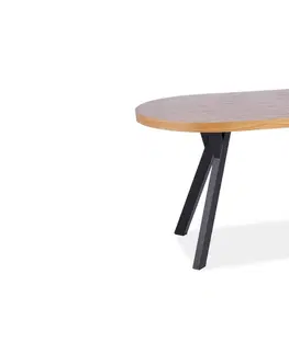 Jedálenské stoly FABIO II rozkladací stôl, dub / čierna