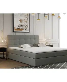 Postele Boxspringová posteľ, 140x200, sivá, KAMILIA