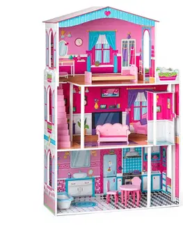 Drevené hračky Woody Farebný domček Mirabella s výťahom, 74,5 x 30 x 116 cm