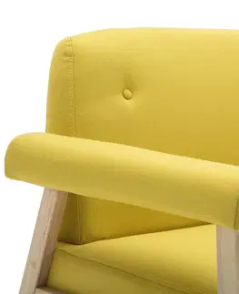Pohovky a gauče Pohovka 3miestna látka / drevo Dekorhome Žltá