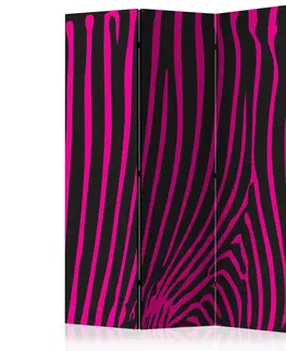 Paravány Paraván Zebra pattern (violet) Dekorhome 135x172 cm (3-dielny)