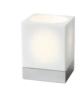 Stolové lampy Fabbian Fabbian Cubetto stolná lampa GU10 chróm/biela
