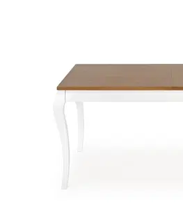 Jedálenské stoly HALMAR Windsor rustikálny rozkladací jedálenský stôl dub tmavý / biela