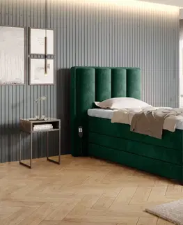 Elektrické polohovacie Elektrická polohovacia boxspringová posteľ VERONA Eltap Velvetmat 38 - tmavo zelená
