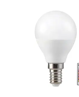 LED osvetlenie  LED RGB Stmievateľná žiarovka P45 E14/4,8W/230V 3000K + diaľkové ovládanie 