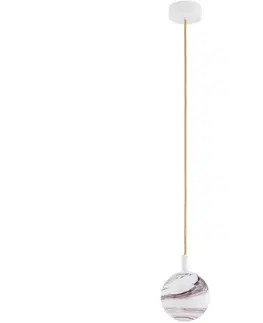 Svietidlá Argon Argon 8451 - Luster na lanku ALMIROS 1xE14/7W/230V pr. 12 cm alabaster biela/zlatá 