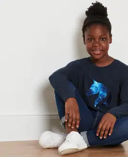 Shirts & Tops Detské tričko s dlhými rukávmi a obojstrannými flitrami