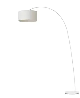 Stojacie lampy do obývačky FARO BARCELONA Dekoratívne oblúkové svietidlo PAPUA, biele