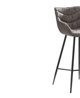 Barové stoličky LuxD Dizajnová barová stolička Kiara antik sivá