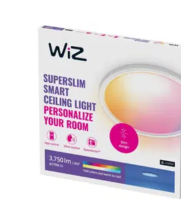 SmartHome stropné svietidlá WiZ WiZ SuperSlim LED stropné svietidlo RGBW Ø54cm biele