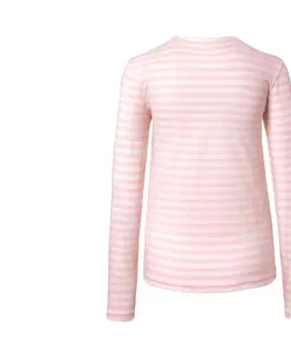 Shirts & Tops Prúžkované tričko s dlhými rukávmi, kombinácia ružovej a bielej