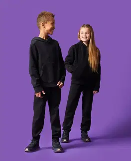 nohavice Detské hrejivé nohavice na džoging čierne