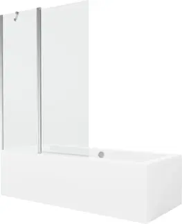 Sprchové dvere MEXEN/S - Cube obdĺžniková vaňa 170 x 80 cm s panelom + vaňová zástena 120 cm, transparent, chróm 550517080X9412110100