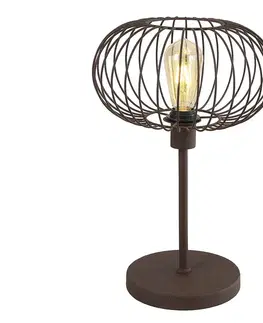 Lampy    KL108018 - Stolná lampa WIRE 1xE27/15W/230V hnedá 