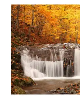 Tapety príroda Fototapeta vodopád v lese - Autumn landscape
