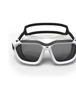 okuliare Plavecké okuliare Active dymové sklá najväčšia veľkosť čierno-biele