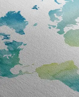 Obrazy mapy Obraz mapa sveta v akvarelovom prevedení