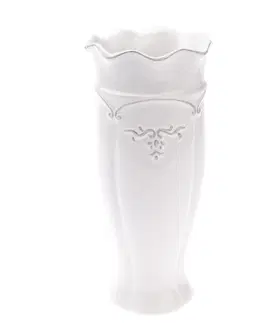 Vázy keramické Keramická váza Vallada biela, 11,5 x 25 x 11,5 cm