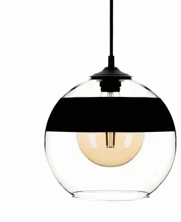 Závesné svietidlá Solbika Lighting Závesná lampa Monochrome Flash číra/čierna Ø 25cm