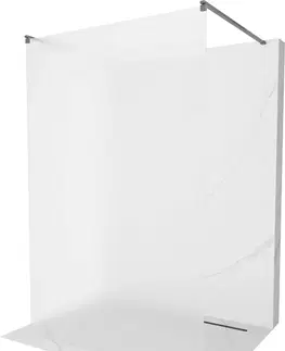 Sprchové dvere MEXEN/S - Kyoto samostatne stojaca sprchová zástena 120 x 200, dekor 8 mm, gun gray kartáčovaná 800-120-002-66-30