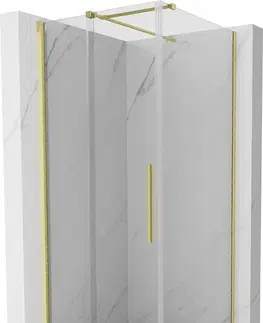 Sprchovacie kúty MEXEN/S - Velár sprchovací kút 110 x 110, transparent, zlatá kartáčovaná 871-110-110-01-55
