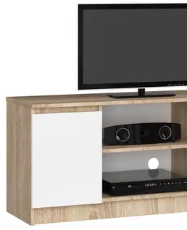 TV stolíky Moderný TV stolík ROMANA120, dub Sonoma / biely