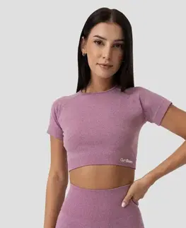 Tričká a tielka GymBeam Dámske tričko FLO Crop-Top Violet  MM