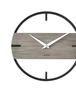 Hodiny LAVVU Štýlové drevené hodiny LOFT u , pr. 35 cm