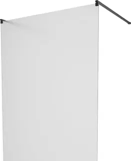 Sprchové dvere MEXEN/S - KIOTO samostatne stojaca sprchová zástena 120 x 200, matné sklo 8 mm, čierna 800-120-002-70-30