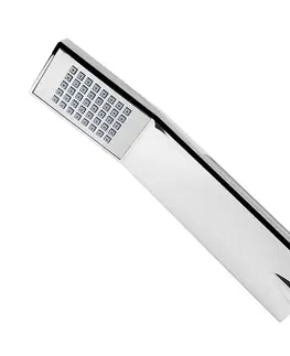 Kúpeľňové batérie MEREO - Termostatická vaňová batéria s hlavovou hranatou slim sprchou, sivá CB60101TSB