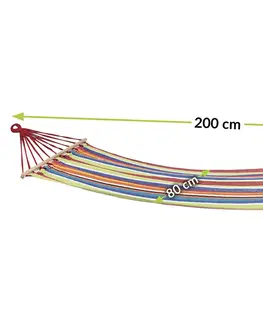 Hojdacie siete NABBI XHMK hojdacia sieť 200x80 cm farebné pásy