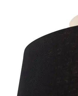 Stropne svietidla Stropné svietidlo s ľanovým tienidlom čierne 25 cm - kombinované biele