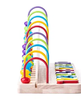 Drevené hračky Woody Preklápacie počítadlo s príkladmi, 34 x 11,5 x 15,2 cm