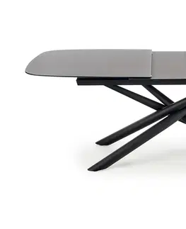 Jedálenské stoly HALMAR Capello rozkladací jedálenský stôl tmavosivá / čierna
