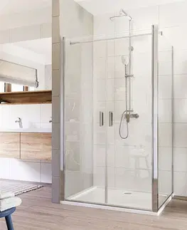 Sprchovacie kúty MEREO - Sprchový kút, Lima, obdĺžnik, 100x80x190 cm, chróm ALU, sklo Číre CK87553K
