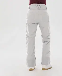 nohavice Dámske nepremokavé snowboardové nohavice SNB 500 biele