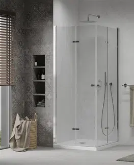 Vane MEXEN/S - Lima Duo sprchovací kút 70x70, transparent, chróm + vanička so sifónom 856-070-070-01-02-4010