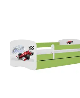 Jednolôžkové postele Detská Posteľ. Babydreams+Sz+M Zelená 70x140 Racer