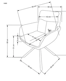 Stoličky Otočné jedálenské kreslo K495 Halmar Sivá